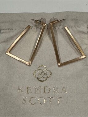 Kendra Scott Rose Gold Angular Open Triangle Hoop Earrings